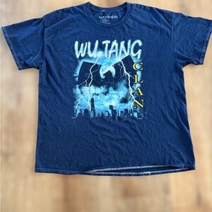 Wu-Tang Clan Blue Graphic T-Shirt • Lightning Cityscape Design • Size L •